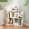 Costway 1/2 PCS 3-Tier Bookshelf Geometric Bookcase Side Table with Open Storage Display Shelf White
